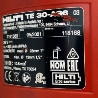Hilti TE 30-A36 ATC/AVR - Безчетков акумулаторен перфоратор 2x36V 5.2Ah, снимка 6 - Други инструменти - 45934574