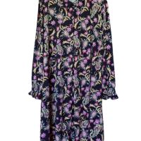 Дамска рокля с флорална щампа и копчета Yoek, 110х75 см, XXL, снимка 1 - Рокли - 45480252