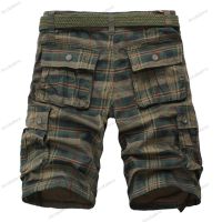 Мъжки къси карирани карго панталони с половин джоб, 2цвята , снимка 3 - Къси панталони - 45546287