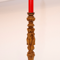 Свещник "Византийска колона" машинна дърворезба, снимка 3 - Други ценни предмети - 45071084