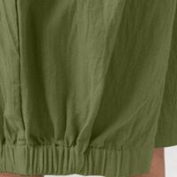 Дамски памучно-ленени скъсени панталони с висока талия, 6цвята , снимка 6 - Панталони - 45880781