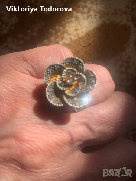 Античен пръстен с ест.диаманти-СУПЕР ОФЕРТА-САМО ТАЗИ СЕДМИЦА, снимка 1