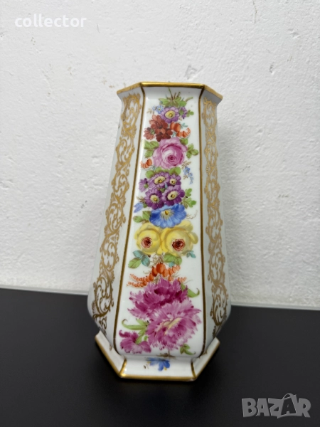 Уникална порцеланова ваза - Дрезден. №7427, снимка 1