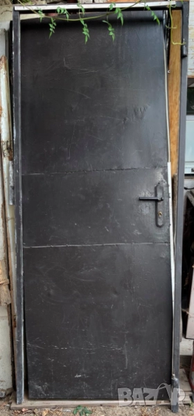 Входна блиндирана врата от ковано желязо с каса и патрон 200см / 84см, снимка 1
