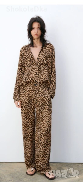 Zara панталон в леопардов принт XS/S, снимка 1
