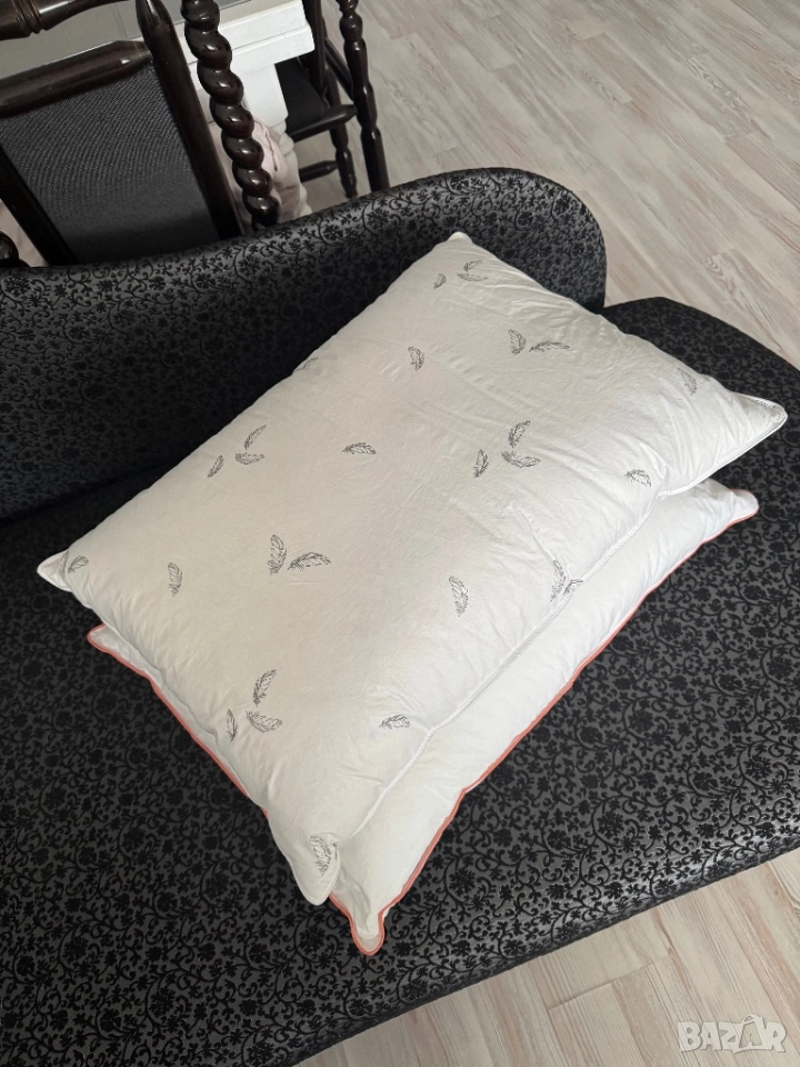 2 броя чисто нови въглавници с пълнеж от гъши/патешки пух, снимка 1