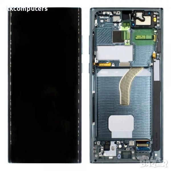 LCD Дисплей за Samsung SM-S908F S22 Ultra / GH82-29021F / 27489F / Тъч скрийн + рамка / Син / Оригин, снимка 1