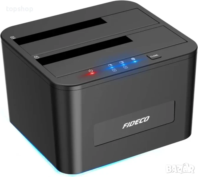 НОВА Докинг станция за твърди дискове FIDECO, USB 3.0 SATA HDD, клониране - 32ТБ капацитет, снимка 1