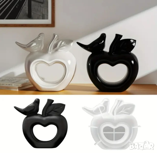 Молд ябълка с птица, снимка 1