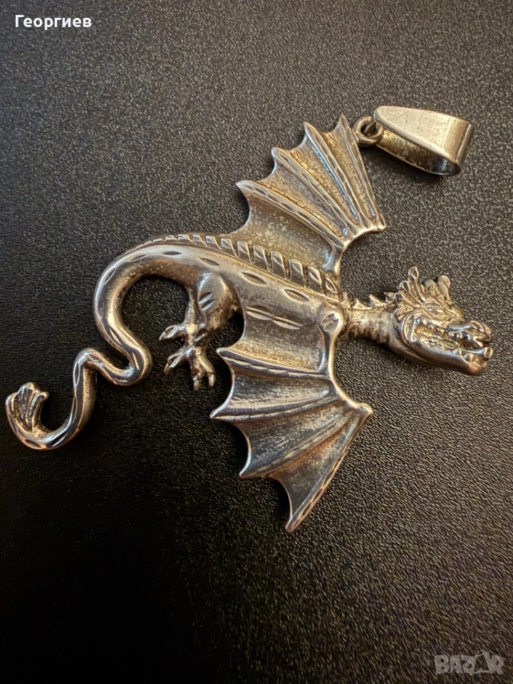 Сребърна висулка Дракон, снимка 1