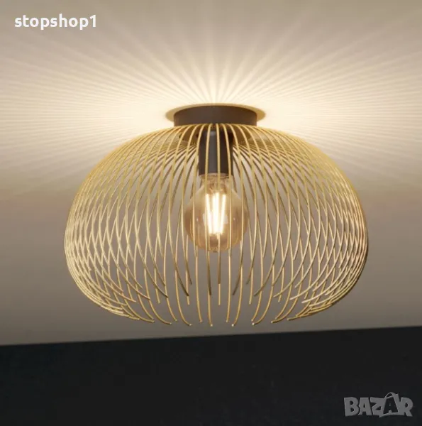 Eglo Таванна лампа Venezuela, абажур от златни пръчки, снимка 1