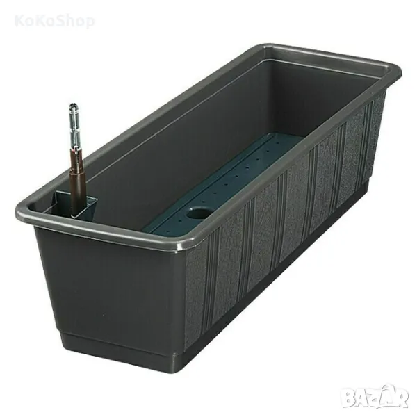 Сандъче за цветя с поливна система-60х20х17 см./сиво сандъче за цветя, снимка 1