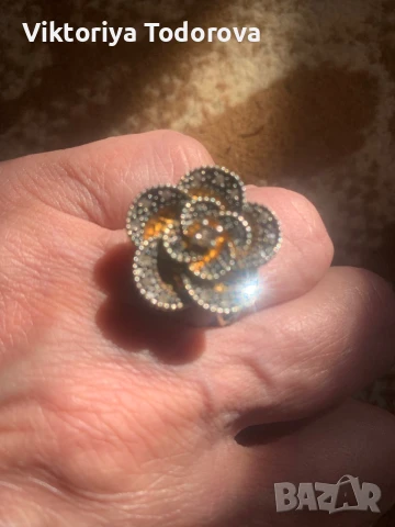 Античен пръстен с ест.диаманти-СУПЕР ОФЕРТА-САМО ТАЗИ СЕДМИЦА, снимка 1