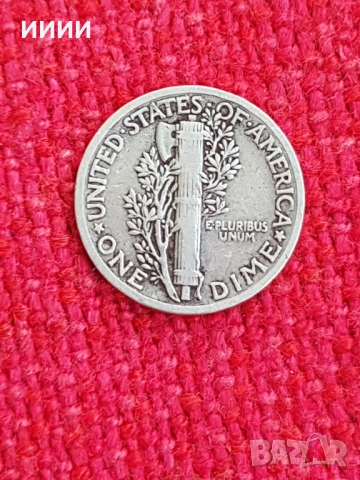 Сребърна монета дайм 1938, снимка 2 - Нумизматика и бонистика - 53847903