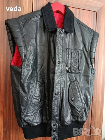 Рокерско елече естествена кожа размер S