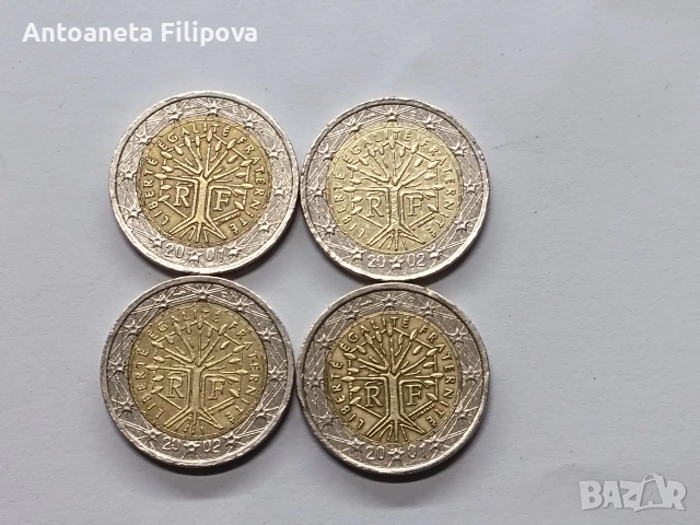 френска монета от 2 евро дървото на живота
