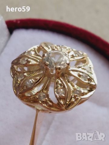 Дамски златен пръстен с циркони , снимка 10 - Пръстени - 45338069