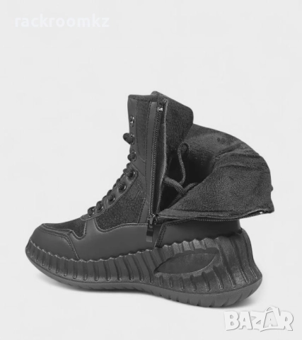 Дамски зимни боти с топъл хастар и дебела подметка W210163 black, снимка 2 - Дамски боти - 52379242