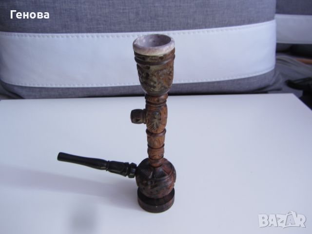 Автентична лула за пушене от дърво и камък на Yao Hill Tribe, снимка 12 - Антикварни и старинни предмети - 45478723