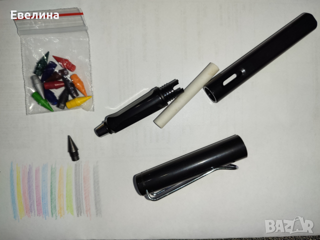 Вечен молив за писане с 12 цветни глави за сменяне, снимка 2 - Други - 44957899
