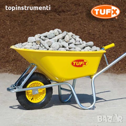 Индустриална строителна ръчна количка TUFX PE100, плътно колело PU, 100 л., 225 кг.