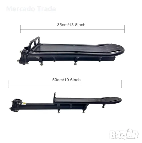 Багажник за велосипед Mercado Trade, Алиминий, Черен, снимка 4 - Аксесоари за велосипеди - 49882099