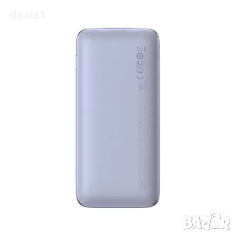 Baseus Bipow Pro Преносима батерия 10000mAh 20W + 3A USB кабел 0.3m Лилав цвят, снимка 2 - Външни батерии - 47875652