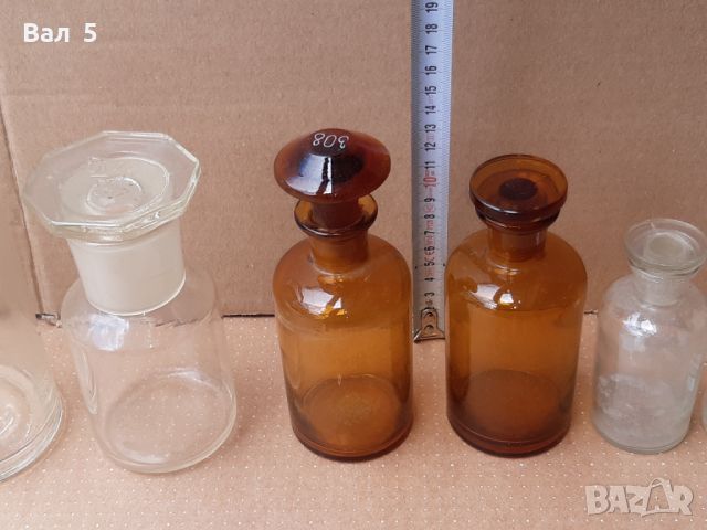 Аптекарска стъклария , вазария , шише , шишета - 7 броя, снимка 3 - Антикварни и старинни предмети - 46256269