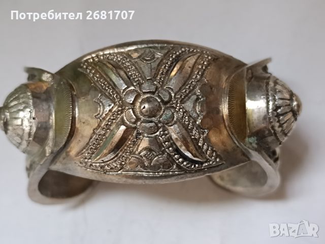 Сребърна гривна рогатка, снимка 4 - Антикварни и старинни предмети - 45766719