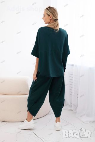 Дамски памучен комплект блуза + панталон, 3цвята , снимка 9 - Комплекти - 45963144