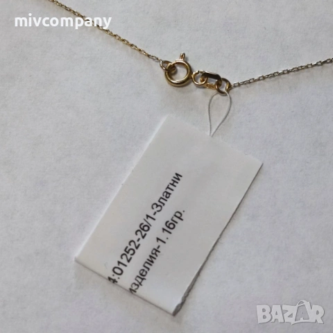 Златно колие 1.16гр.48см., снимка 2 - Колиета, медальони, синджири - 54228656