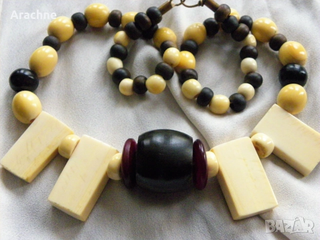 Гердан от слонова кост и рог на африкански бивол, снимка 7 - Колиета, медальони, синджири - 44805871