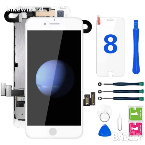 Дисплей Hoonyer за iPhone 8 бял + инструменти НОВ, снимка 1