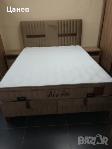 Тапицирана спалня с матрак, снимка 2 - Спални и легла - 51054500