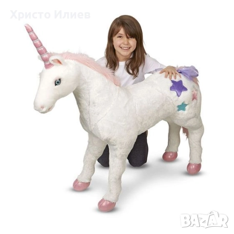 Плюшен еднорог Melissa and Doug 114см, снимка 2 - Плюшени играчки - 51999530