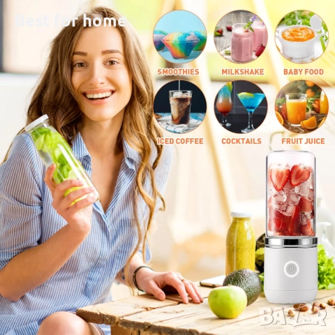 Блендер kyaoayo, мини стъклен миксер, снимка 6 - Кухненски роботи - 51572767