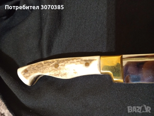 Касапски ловен нож с дръжка от еленов рог , снимка 2 - Ножове - 52384064