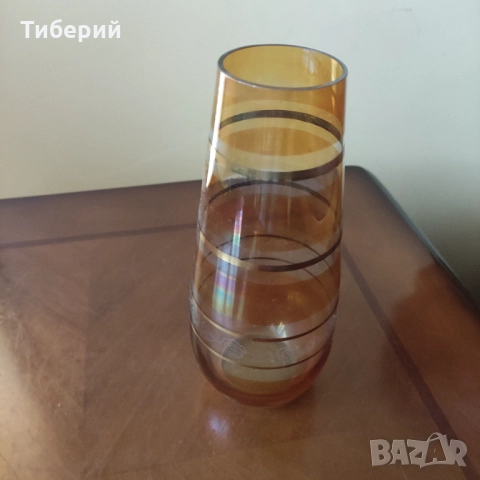 Стъклена ваза стара/ретро, снимка 3 - Вази - 52095024