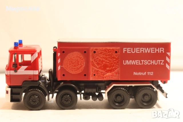 HERPA H0 1/87 МAN КАМИОН ПОЖАРНА МОДЕЛ КОЛИЧКА, снимка 4 - Колекции - 54216021