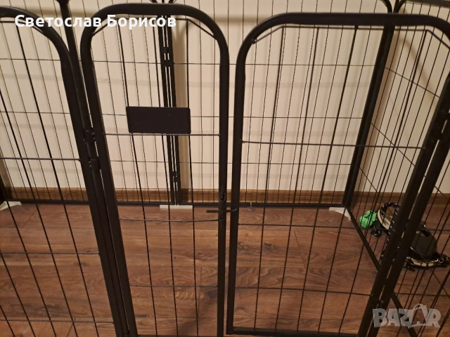 Клетка за животни, Latauar, Метал/Стомана, 6 панела, 70x80 см, Черна, снимка 5 - Други стоки за животни - 53019162