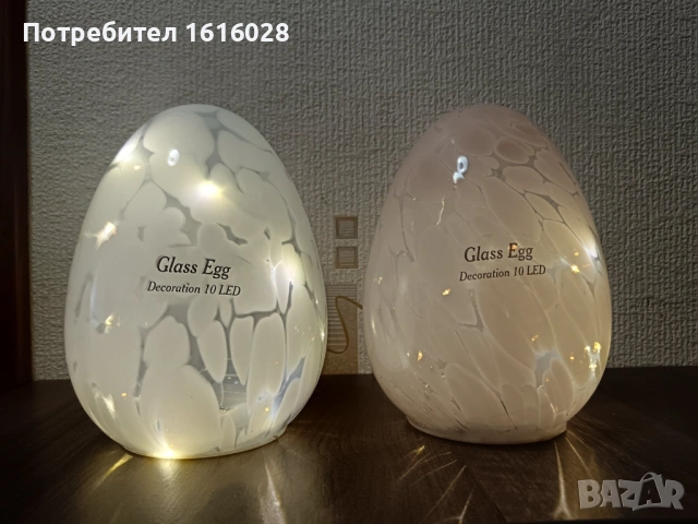 Декоративно стъклено великденско яйце със светлини., снимка 12 - Декорация за дома - 53967163