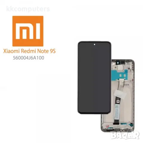 LCD Дисплей за Xiaomi Redmi Note 9S (2020) 560004J6A100 / Тъч скрийн / Рамка / Тъмно син / Service p, снимка 1 - Резервни части за телефони - 46888730