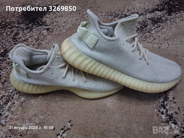 Adidas yeezy 350 v2 бели номер 43.5 (27.5 см.), снимка 2 - Маратонки - 53296651
