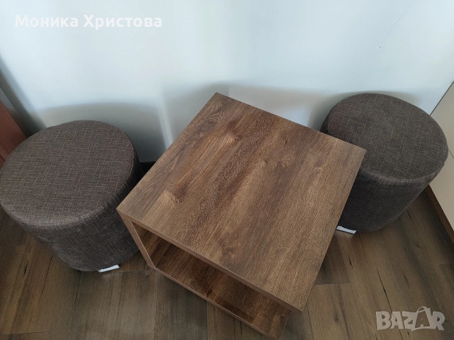 Масивна холма маса с две табуретки , снимка 4 - Дивани и мека мебел - 53816594