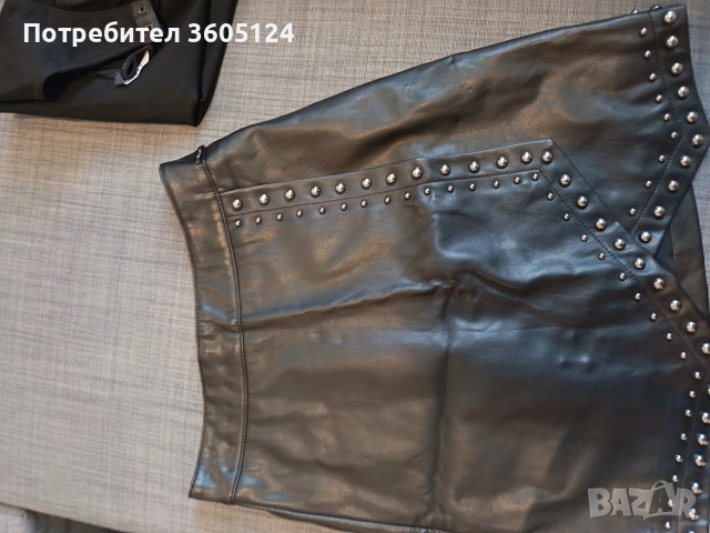 оригинална кожена пола GUESS, размер XS