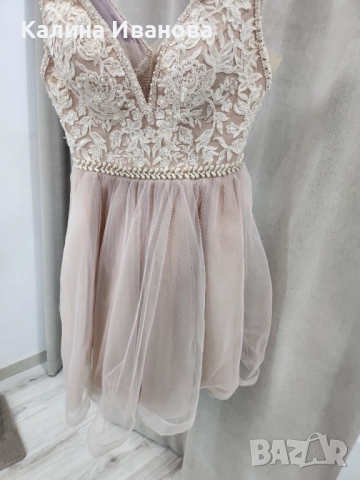 Рокля с тюл в S , снимка 5 - Рокли - 52187562