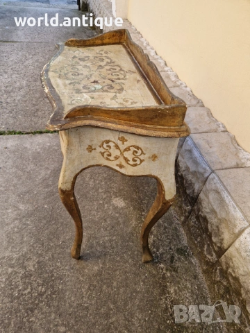 Рядка антикварна италианска флорентиска дървена конзола , снимка 8 - Антикварни и старинни предмети - 53757430