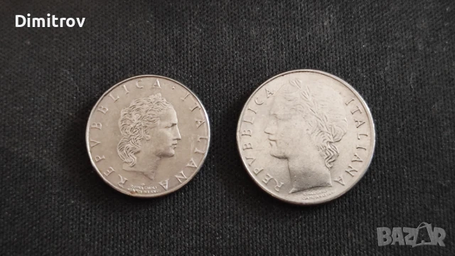 Лот 50 и 100 лири (Италия, 1990-1992), снимка 2 - Нумизматика и бонистика - 51053311