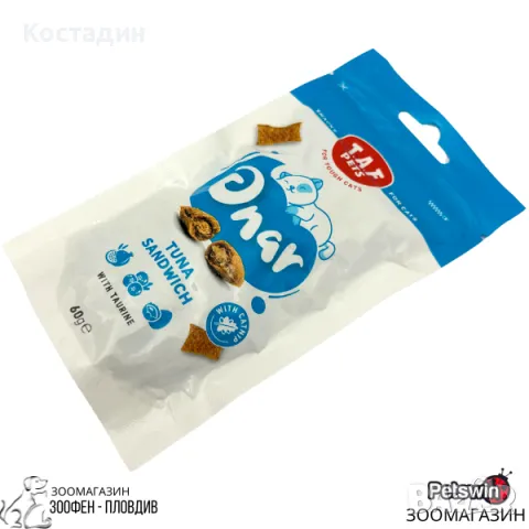 Допълваща Храна/Лакомство за Котки - 60гр. - Tuna Sandwich - с Таурин - T.A.F Pets