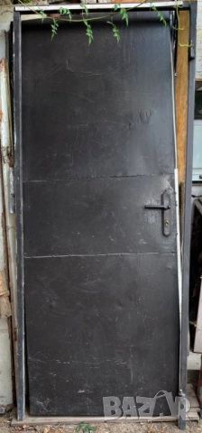Входна блиндирана врата от ковано желязо с каса и патрон 200см / 84см